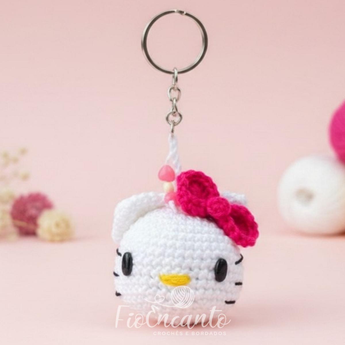 Chaveiro Hello Kitty Amigurumi – Feito à Mão em Crochê — foto 2
