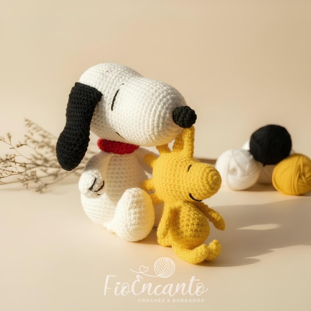 Snoopy e Woodstock Amigurumi – Kit em Crochê Artesanal Feito à Mão  — foto 1