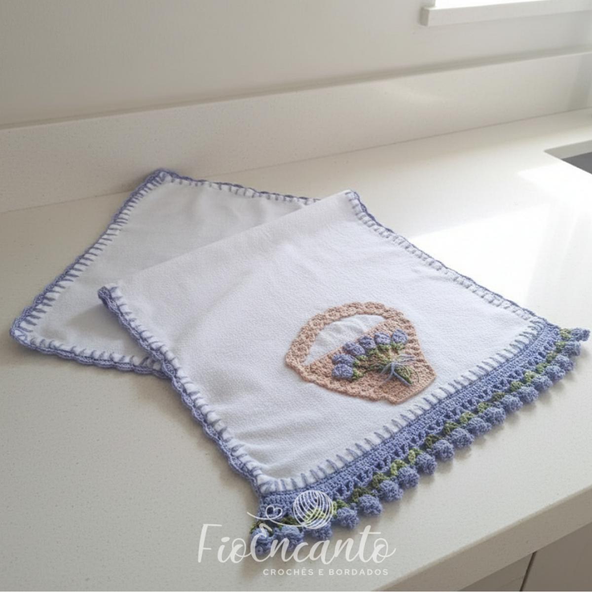Pano de Copa Barrado em Crochê – Tulipa Lilás | Artesanal Delicado e Elegante — foto 1