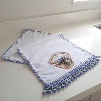 Pano de Copa Barrado em Crochê – Tulipa Lilás | Artesanal Delicado e Elegante
