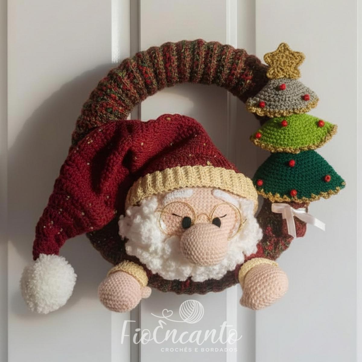 Guirlanda Papai Noel em Crochê – Decoração Natalina Feita à Mão — foto 1