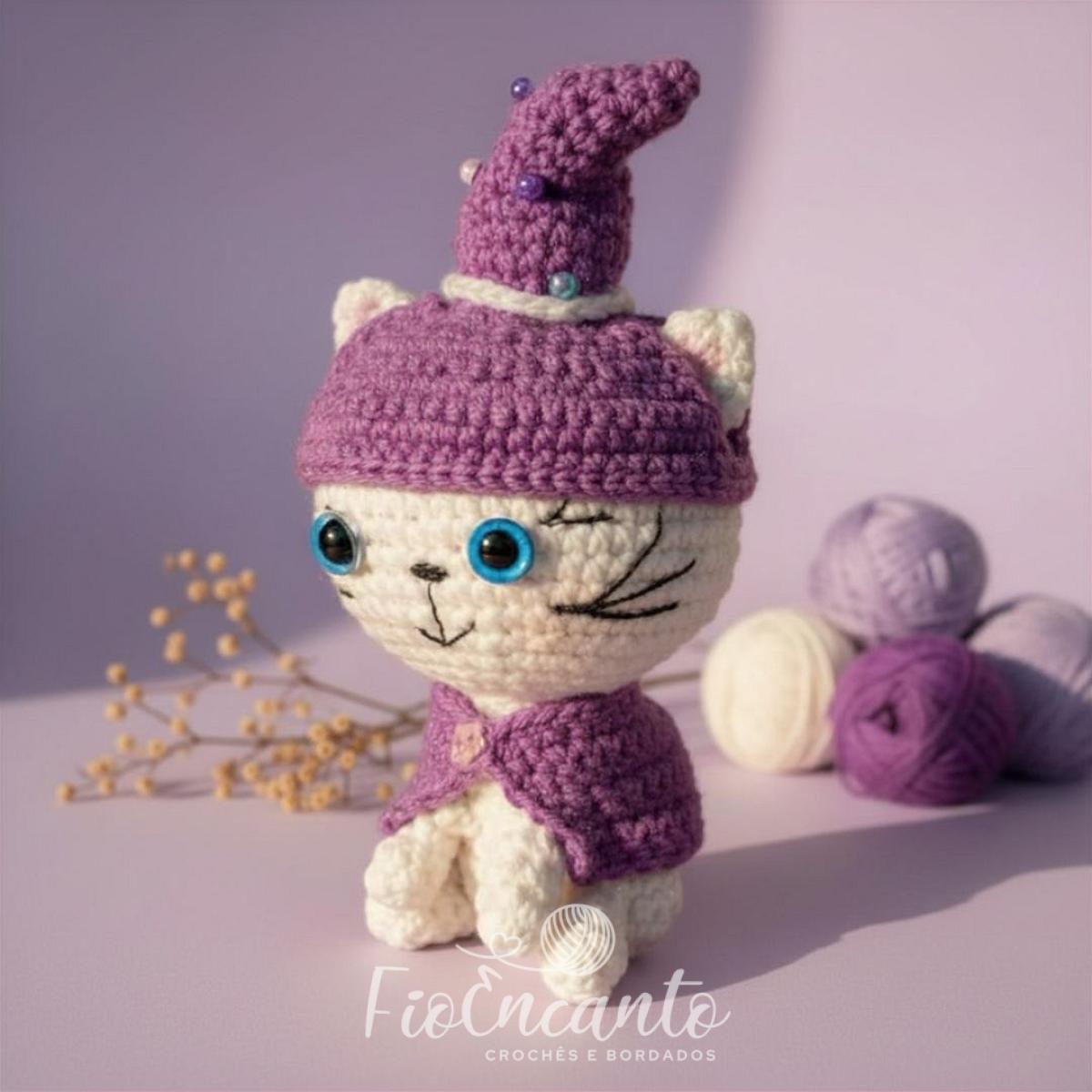Gatinha Halloween Amigurumi – Decoração Temática em Crochê Feita à Mão — foto 2