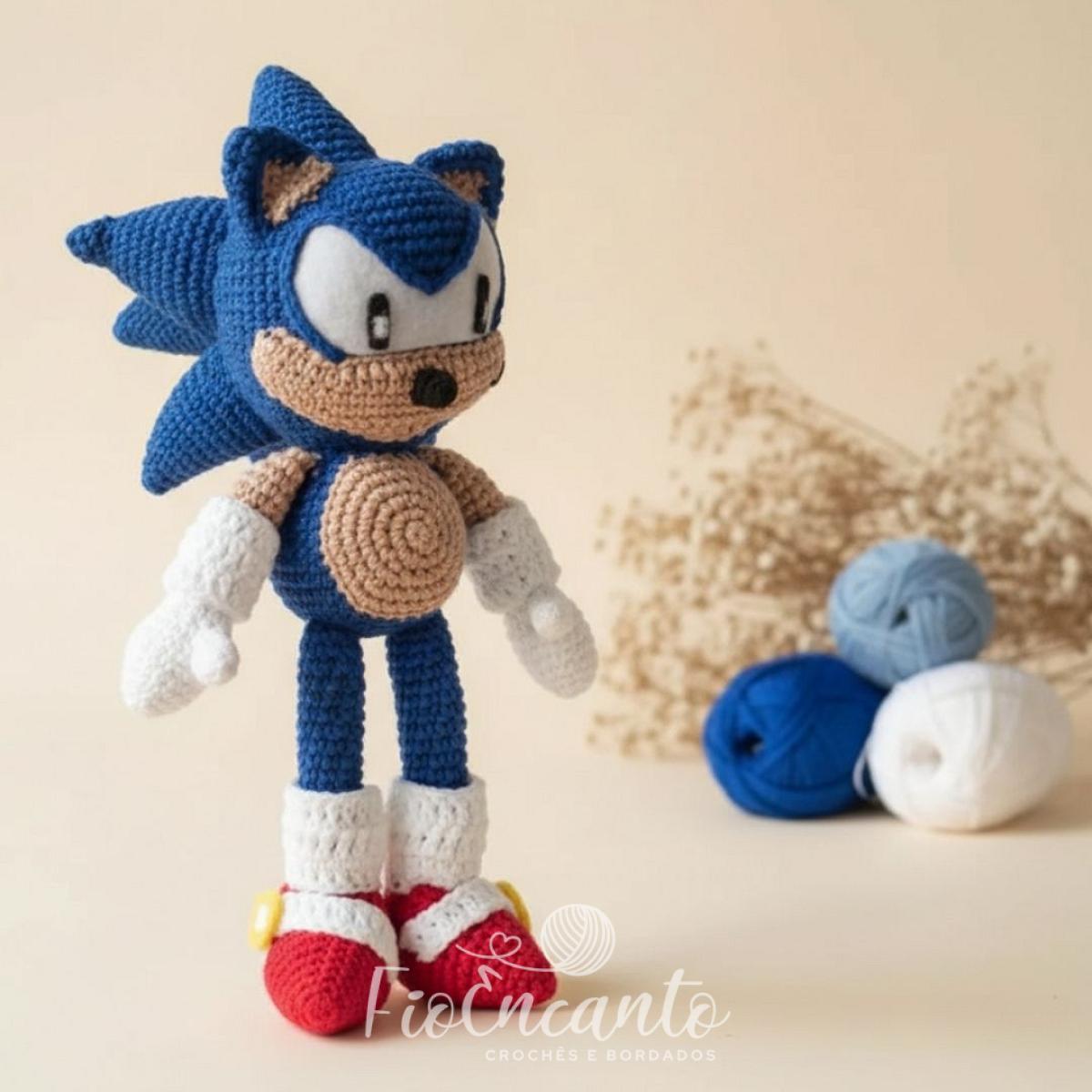 Sonic Amigurumi – Boneco em Crochê Inspirado no Personagem Feito à Mão — foto 1