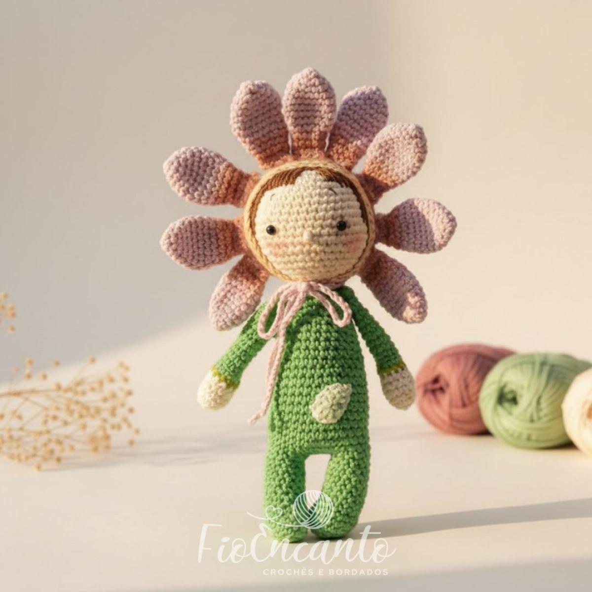 Menina Florzinha Amigurumi – Boneca em Crochê Feita à Mão — foto 1