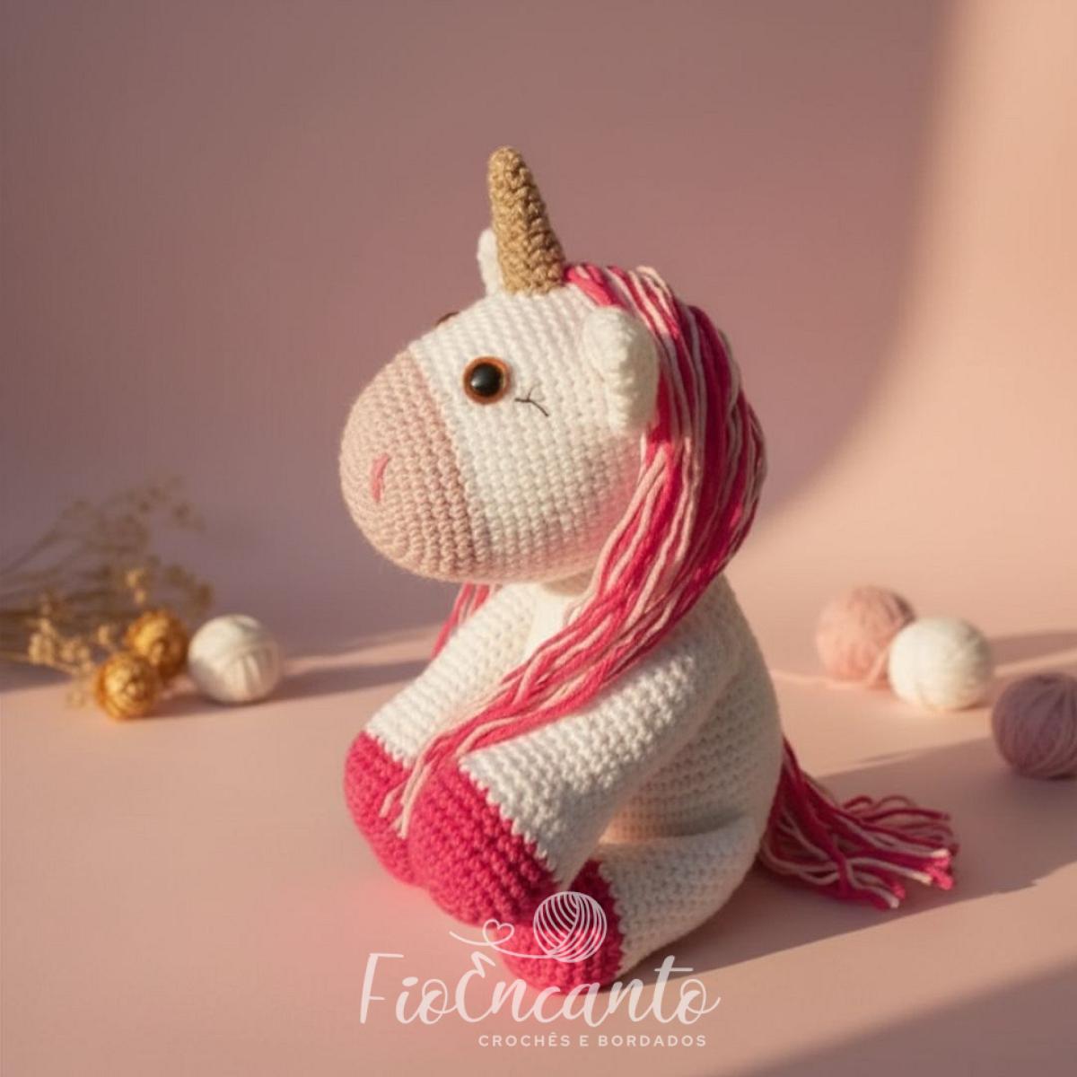 Unicórnio Rosa Amigurumi – Pelúcia em Crochê Artesanal Feita à Mão — foto 2