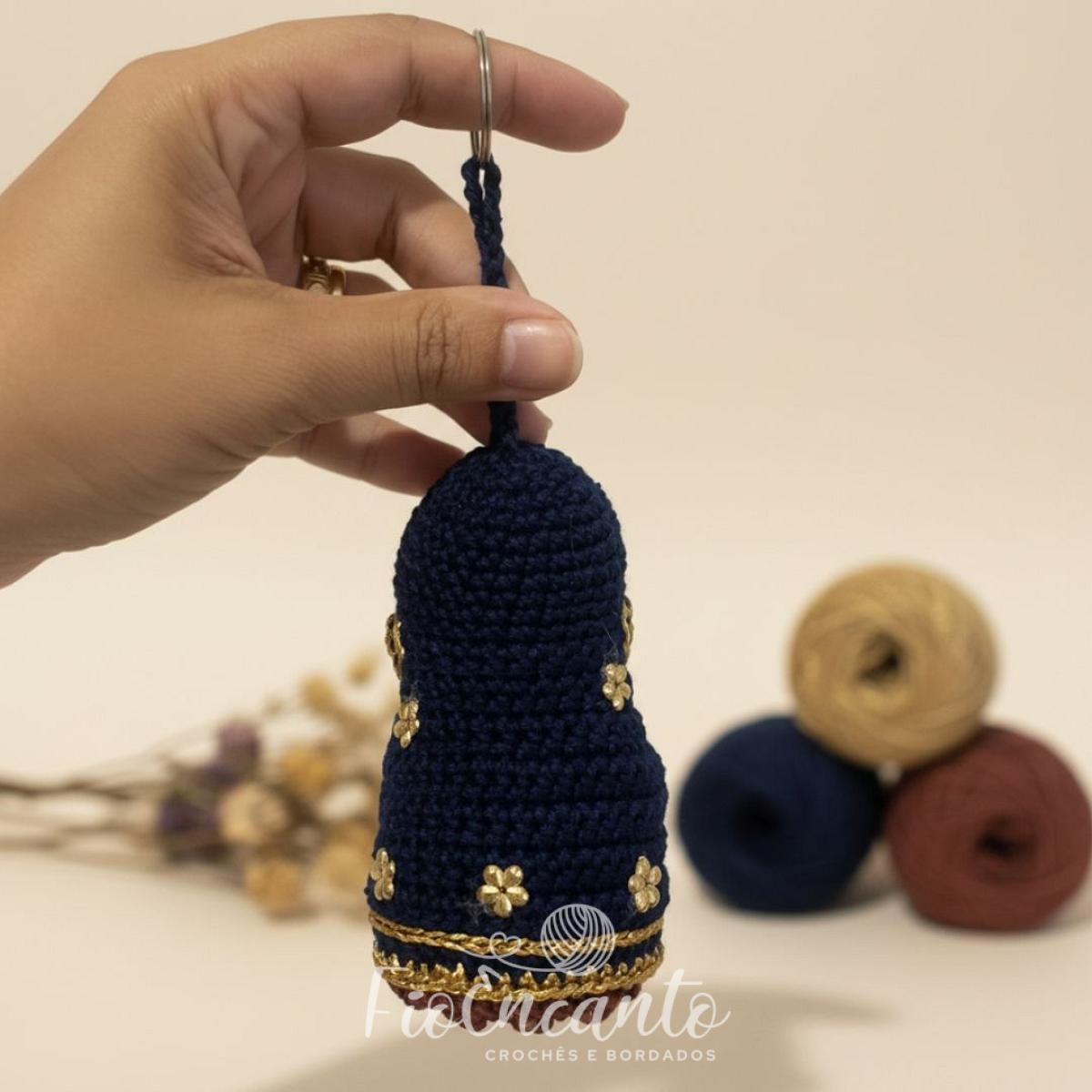 Chaveiro Nossa Senhora Aparecida – Amigurumi em Crochê Feito à Mão — foto 3