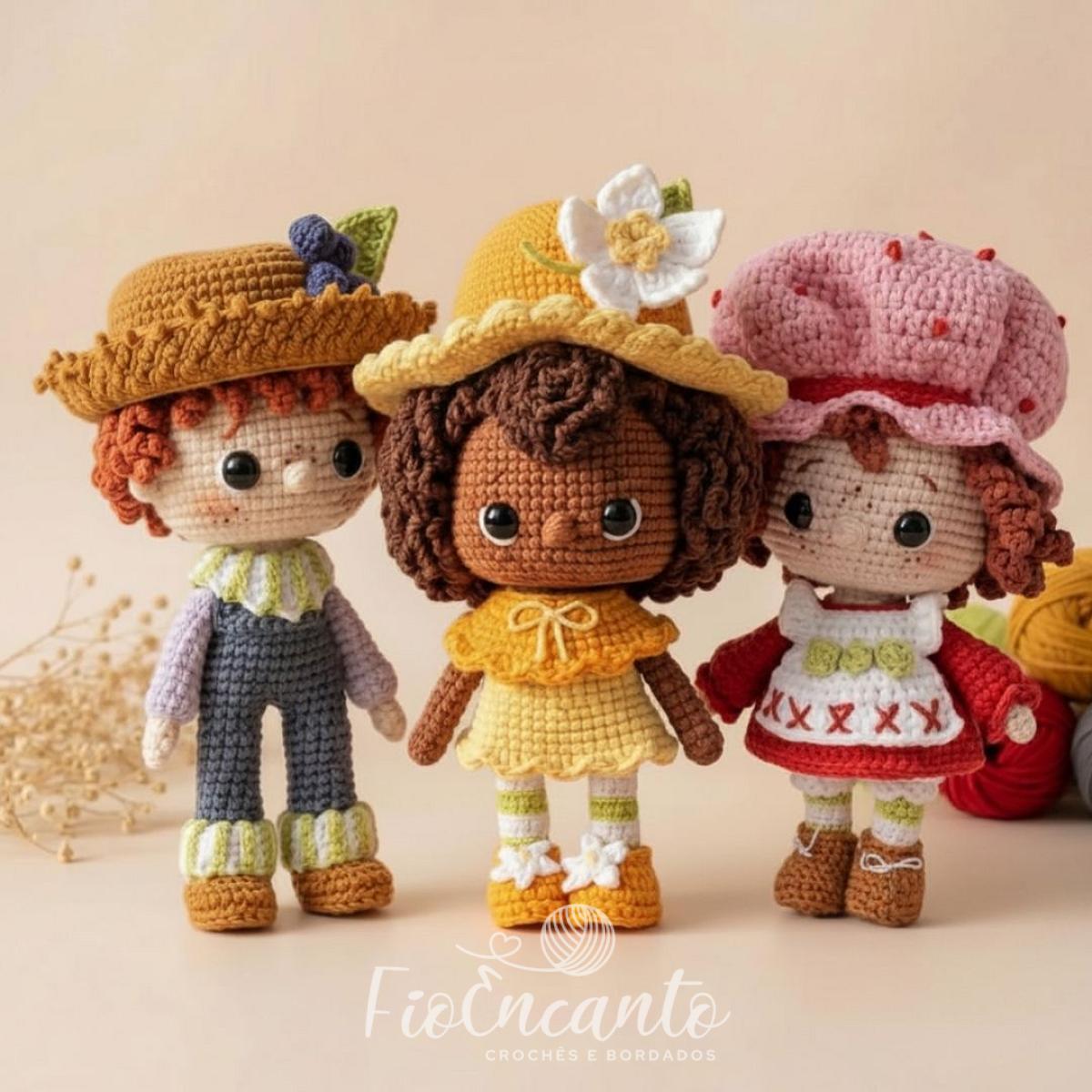Turma da Moranguinho Kit Amigurumi – Moranguinho, Laranjinha e Limaozinho em Crochê — foto 1