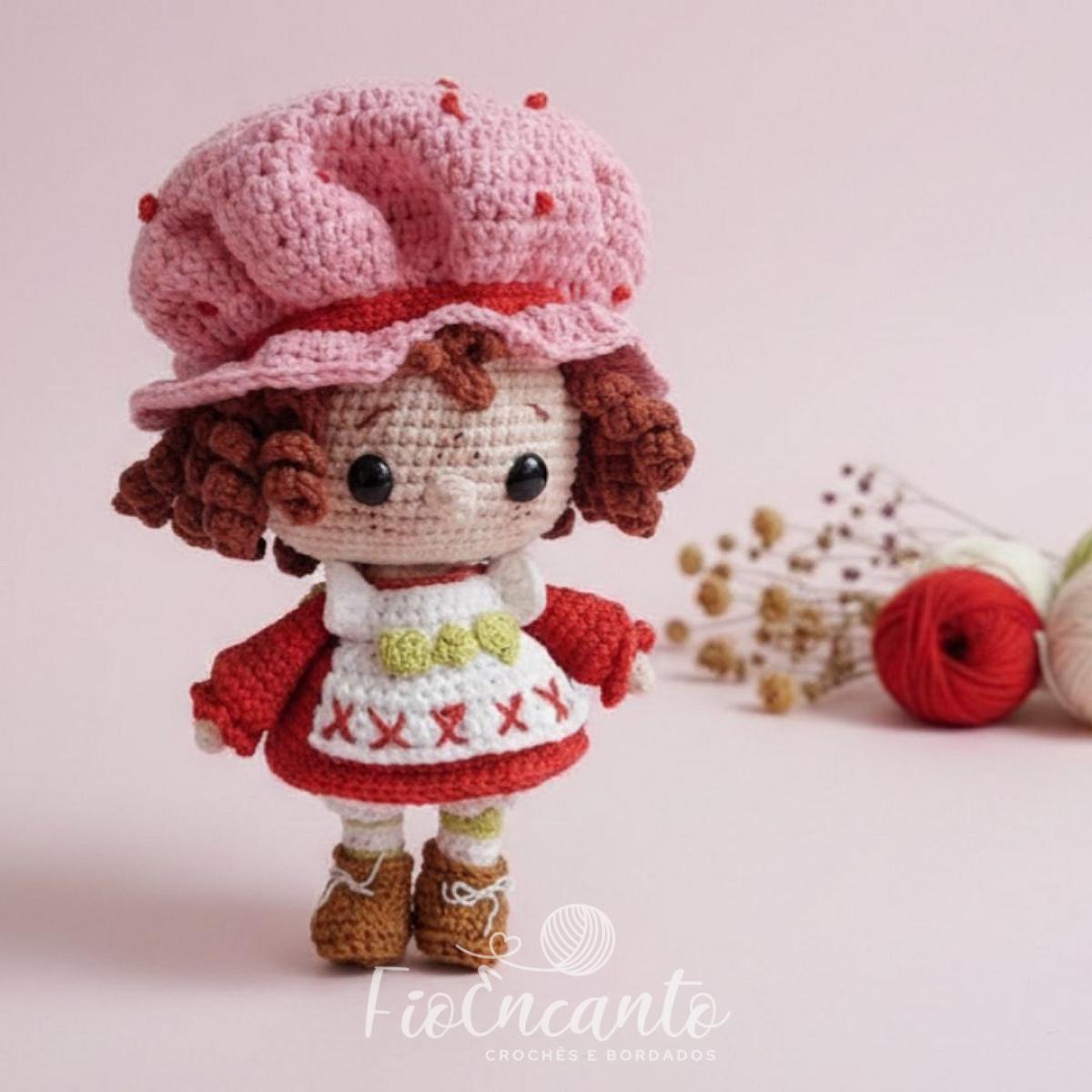Moranguinho Amigurumi – Boneca em Crochê Feita à Mão — foto 1