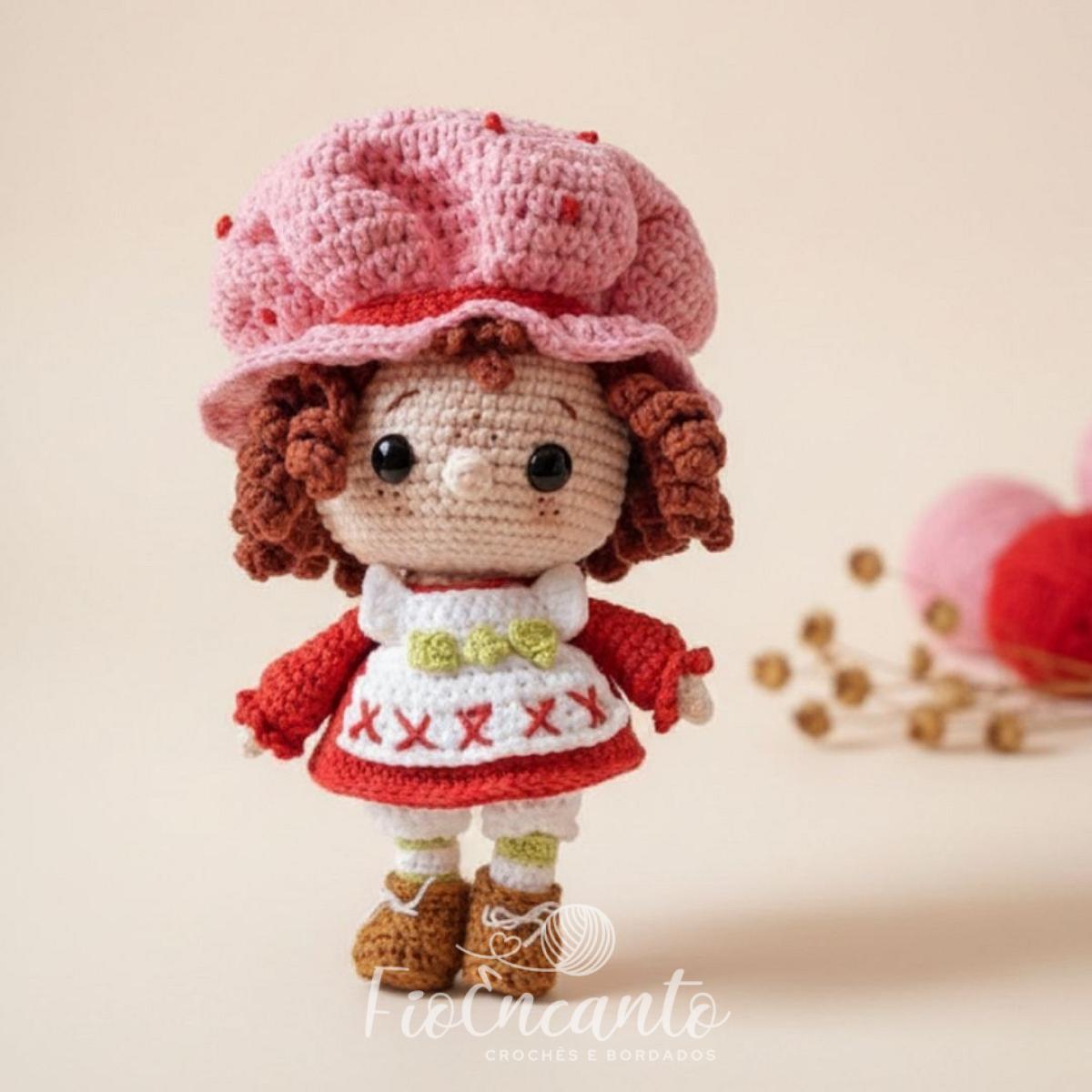 Moranguinho Amigurumi – Boneca em Crochê Feita à Mão — foto 2