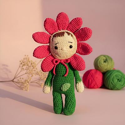 Menina Florzinha Pink Amigurumi – Boneca em Crochê Feita à Mão - foto 2