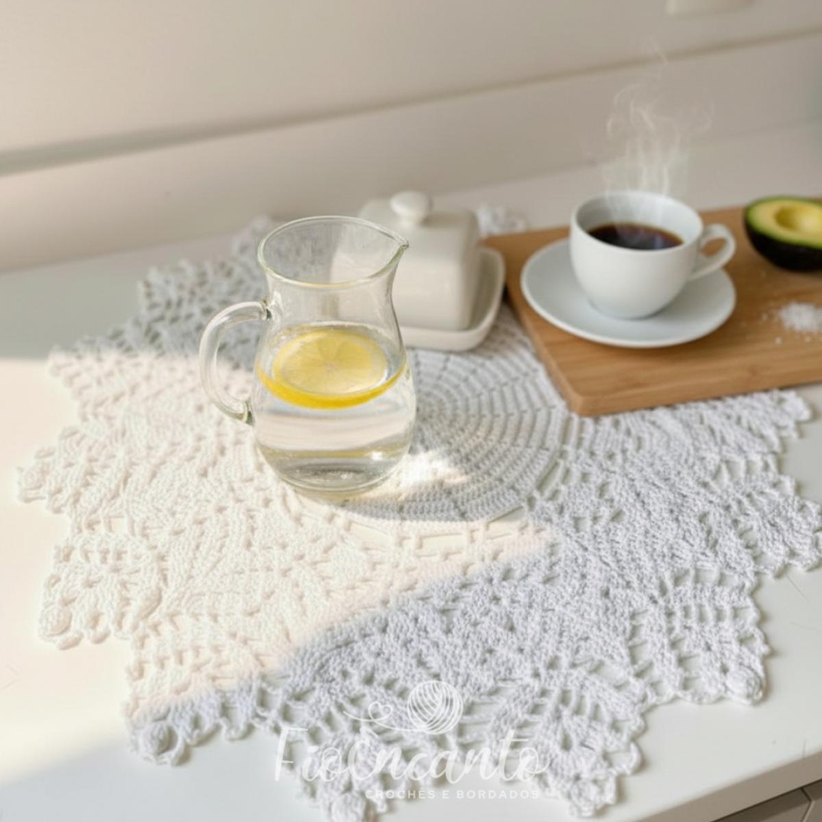 Toalha Rendada em Crochê Artesanal – Decoração de Mesa Feita à Mão — foto 1
