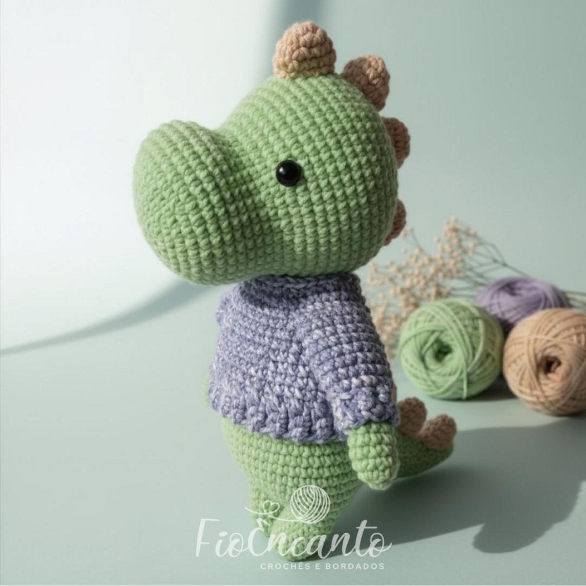 Dinossauro Amigurumi – Boneco em Crochê Artesanal Feito à Mão — foto 1