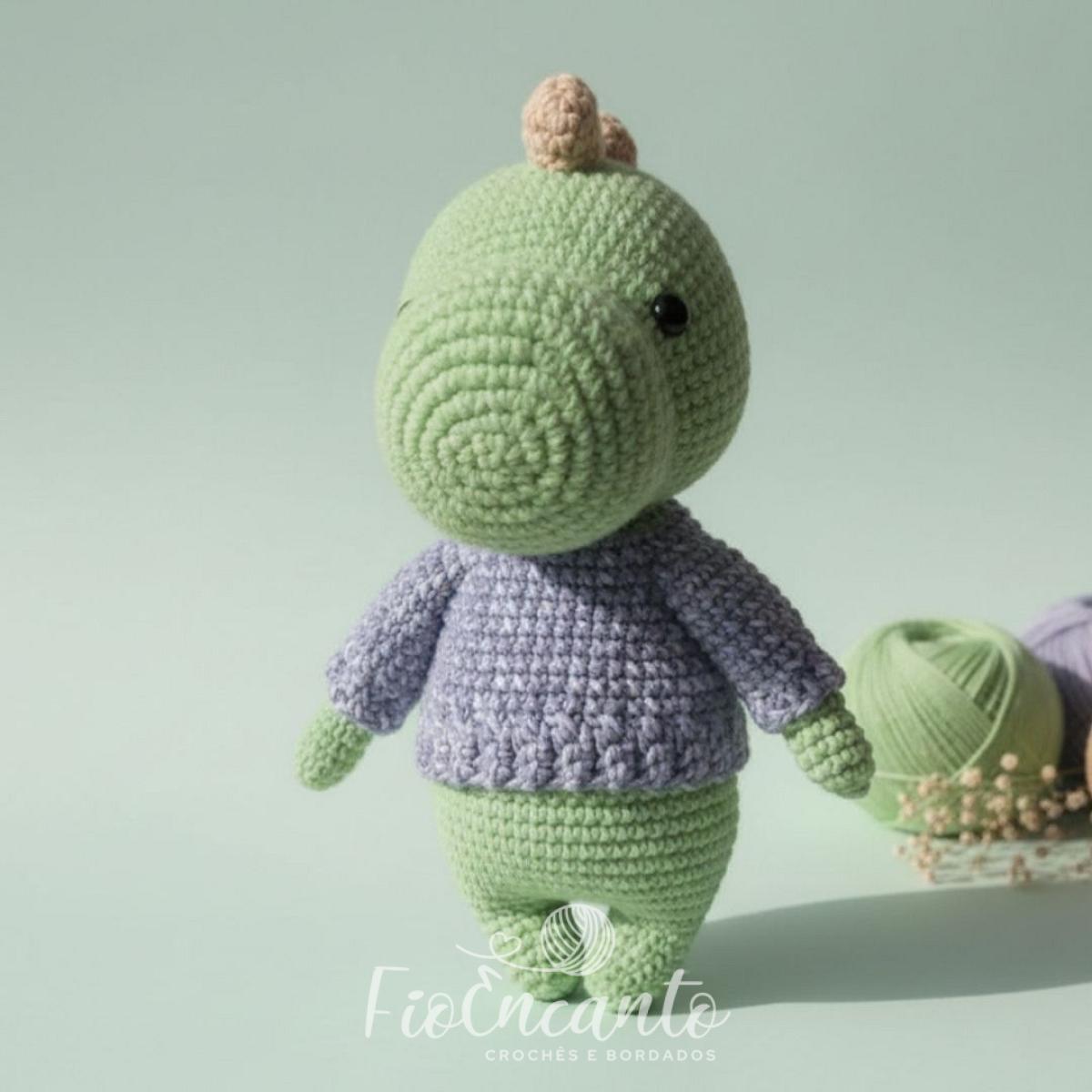 Dinossauro Amigurumi – Boneco em Crochê Artesanal Feito à Mão — foto 2