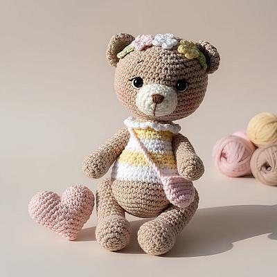 Ursinha do Coração Amigurumi – Boneca em Crochê Artesanal Feita à Mão