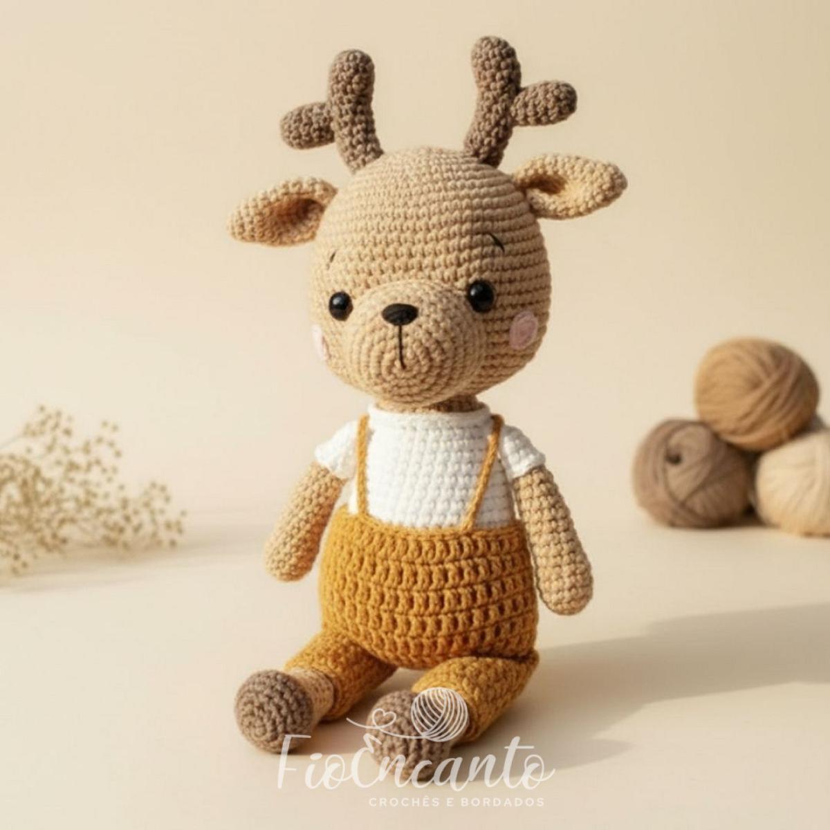 Oliver o Cervo Amigurumi – Boneco em Crochê Artesanal Feito à Mão — foto 1