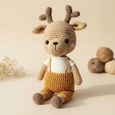 Oliver o Cervo Amigurumi – Boneco em Crochê Artesanal Feito à Mão