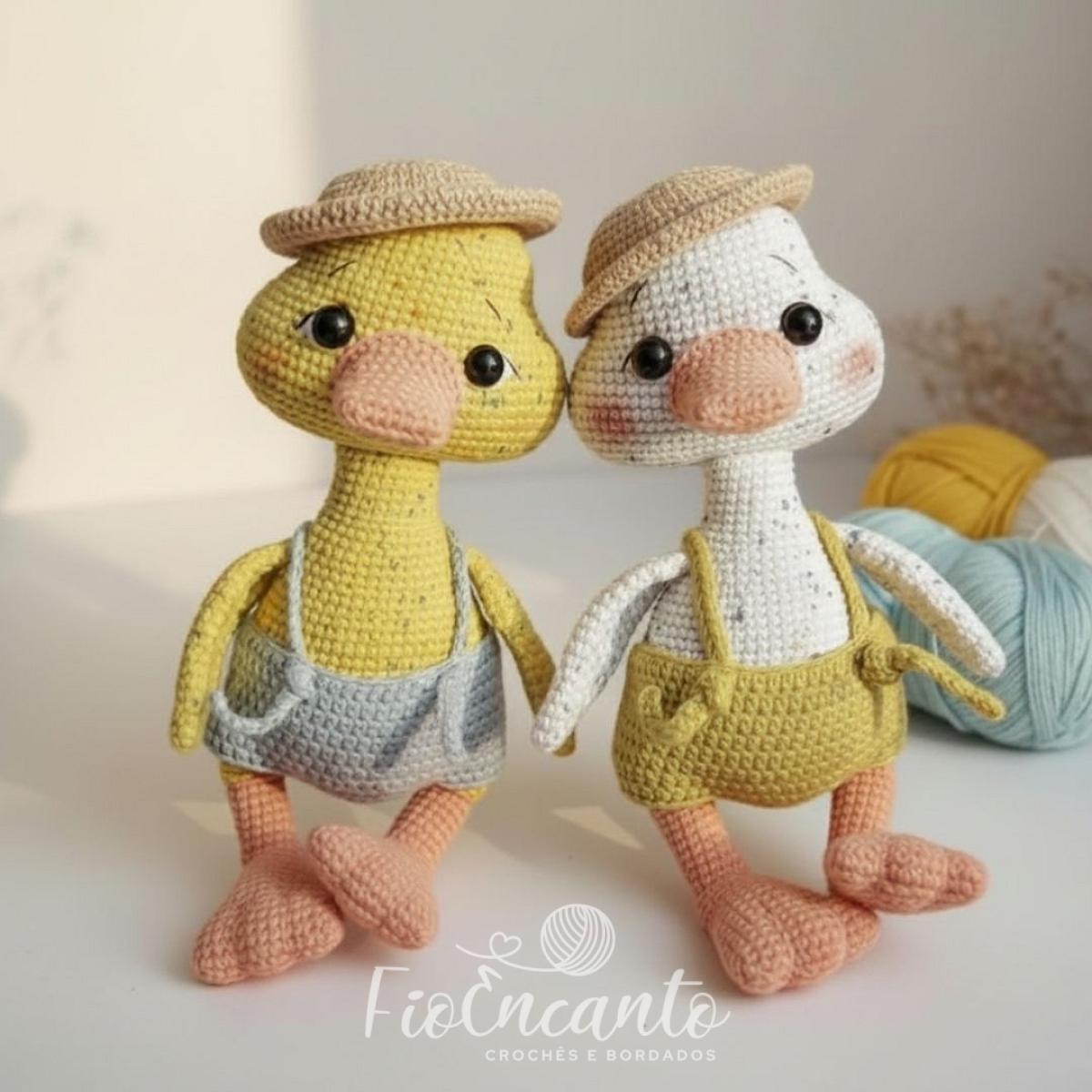 Casal Patinhos Apaixonados Kit Amigurumi – Dupla em Crochê Artesanal Feita à Mão — foto 2