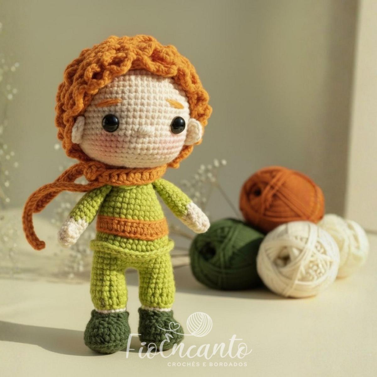 Boneco Amigurumi Pequeno Príncipe Artesanal Feito à Mão 21 cm | Fio Encanto — foto 1