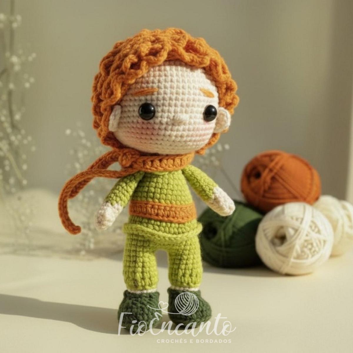 Boneco Amigurumi Pequeno Príncipe Artesanal Feito à Mão 21 cm | Fio Encanto — foto 2
