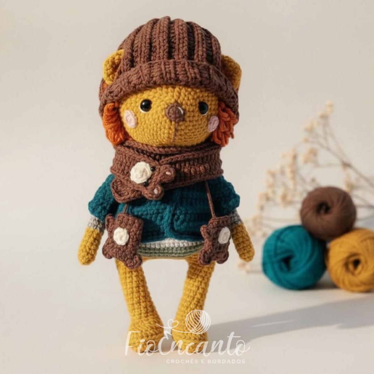 Oliver o Leãozinho Amigurumi Boneco Artesanal de Crochê 25cm | Fio Encanto — foto 1