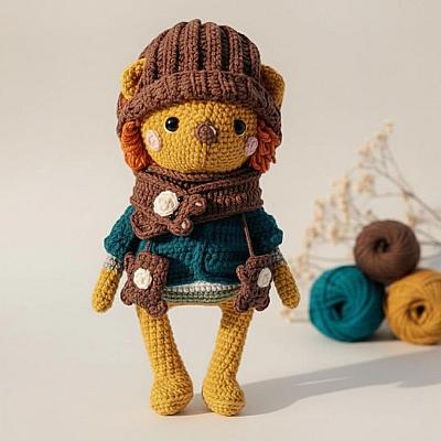Oliver o Leãozinho Amigurumi Boneco Artesanal de Crochê 25cm | Fio Encanto