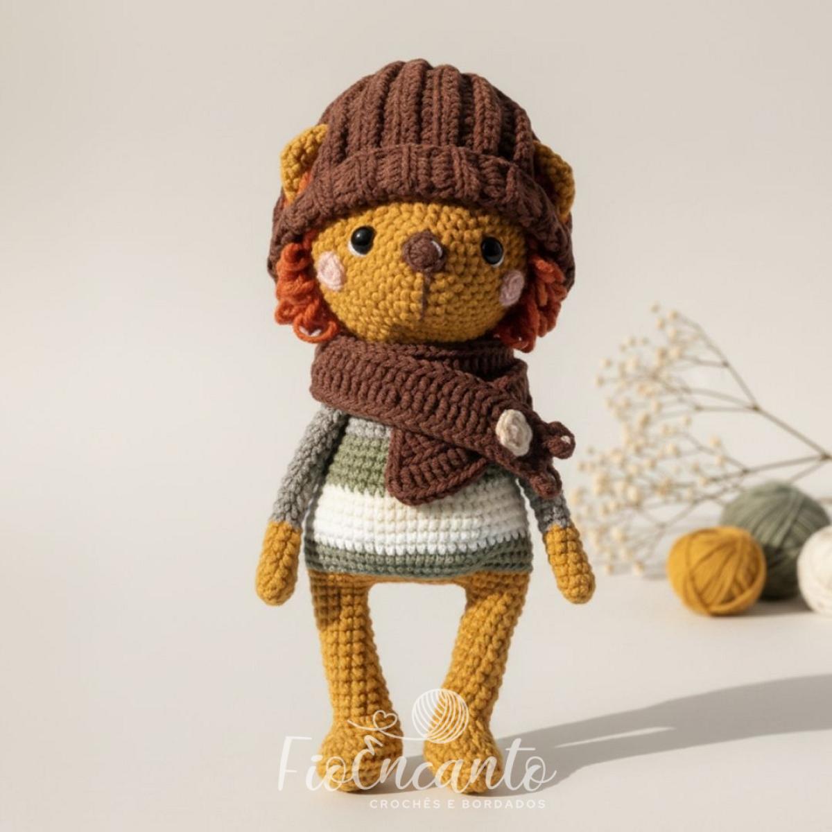 Oliver o Leãozinho Amigurumi Boneco Artesanal de Crochê 25cm | Fio Encanto — foto 2