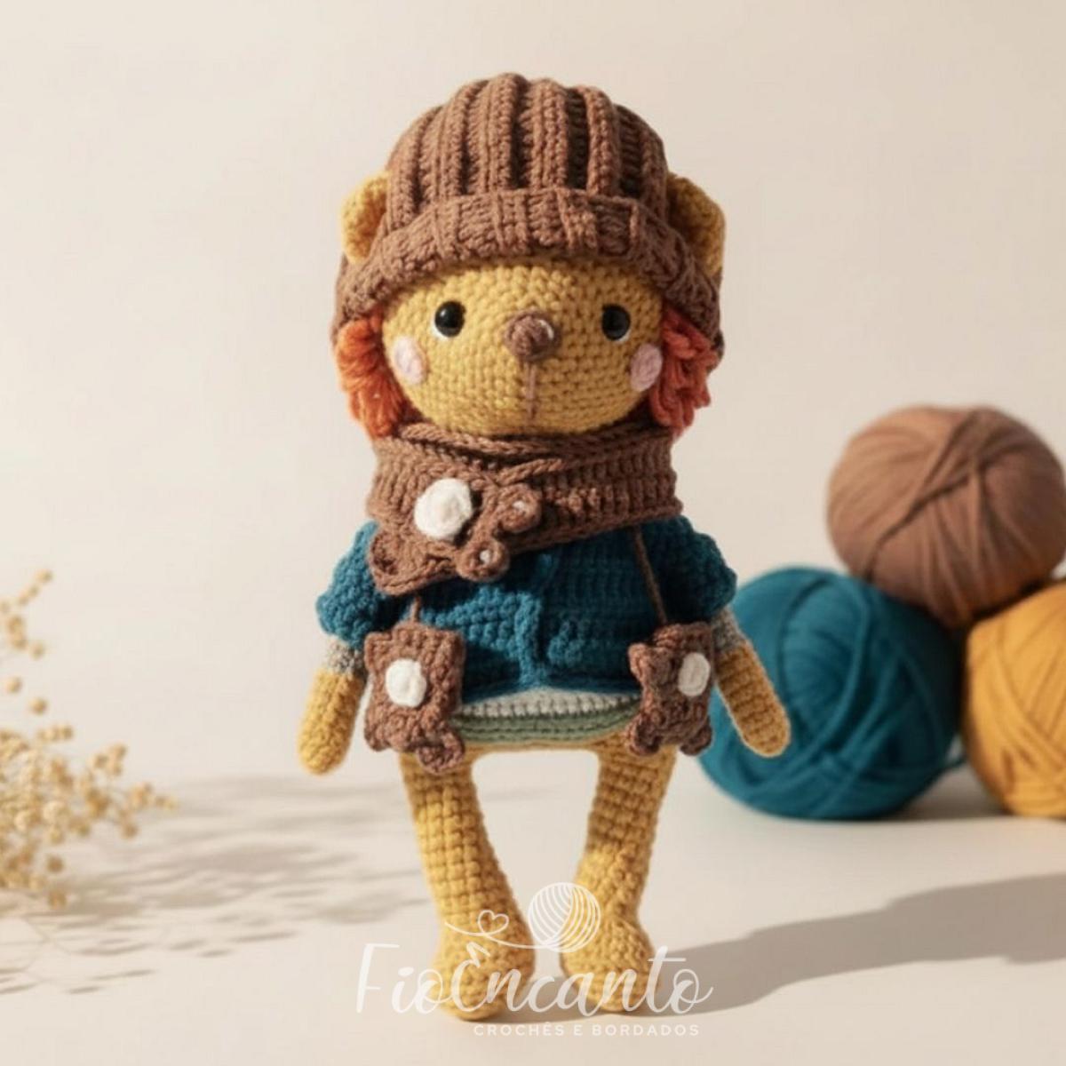 Oliver o Leãozinho Amigurumi Boneco Artesanal de Crochê 25cm | Fio Encanto — foto 3