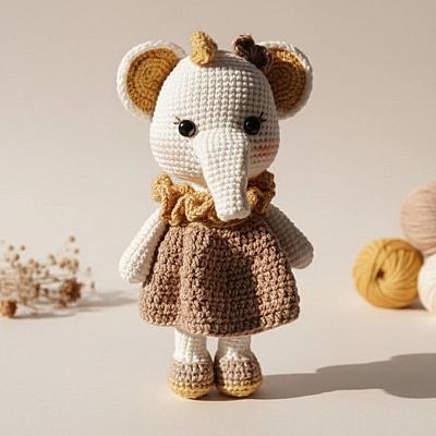 Amigurumi Elefantinha Elli Boneca de Crochê Artesanal Exclusiva | Fio Encanto