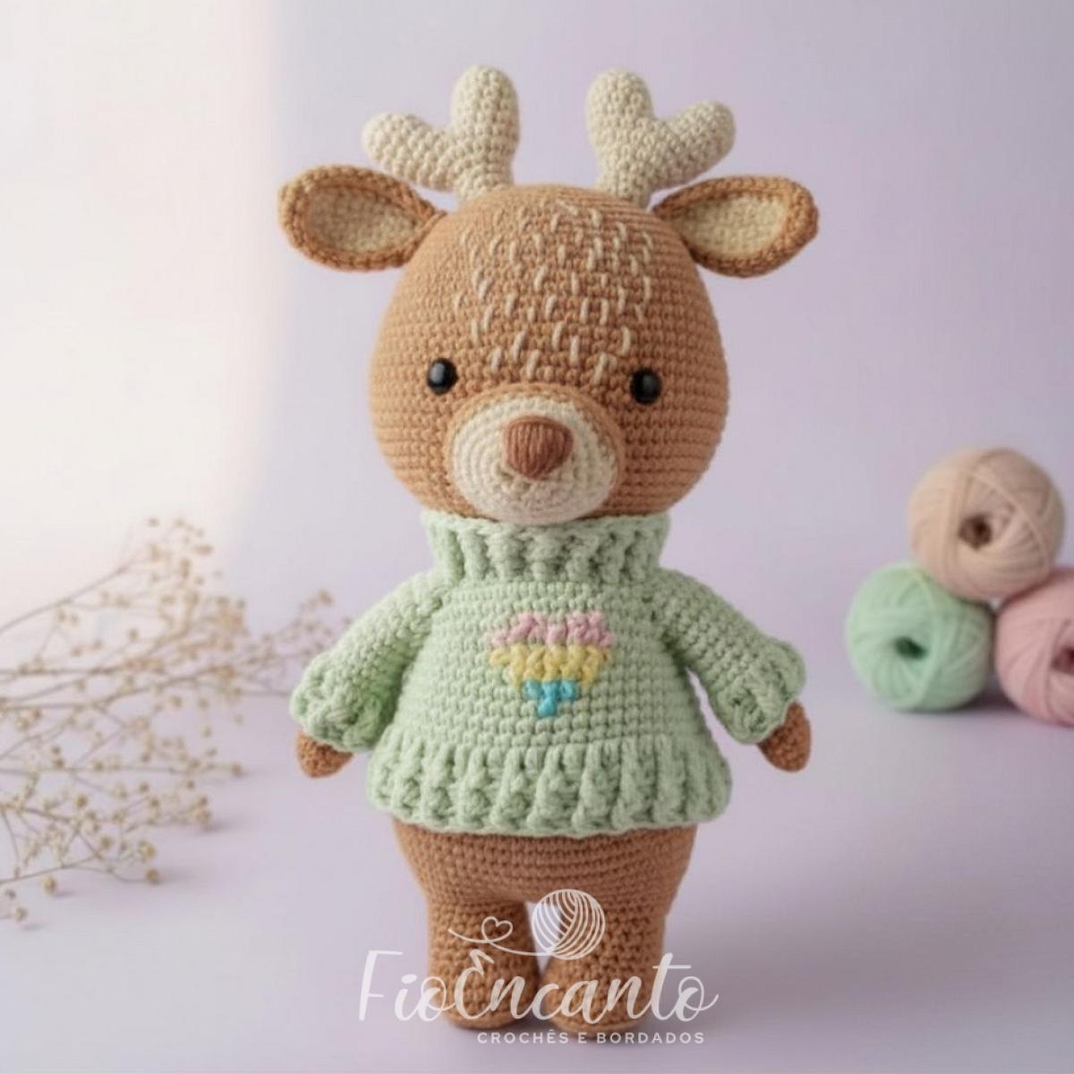 Gus o Cervinho Amigurumi Boneco Artesanal Feito à Mão | Fio Encanto — foto 1