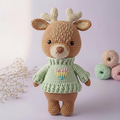 Gus o Cervinho Amigurumi Boneco Artesanal Feito à Mão | Fio Encanto