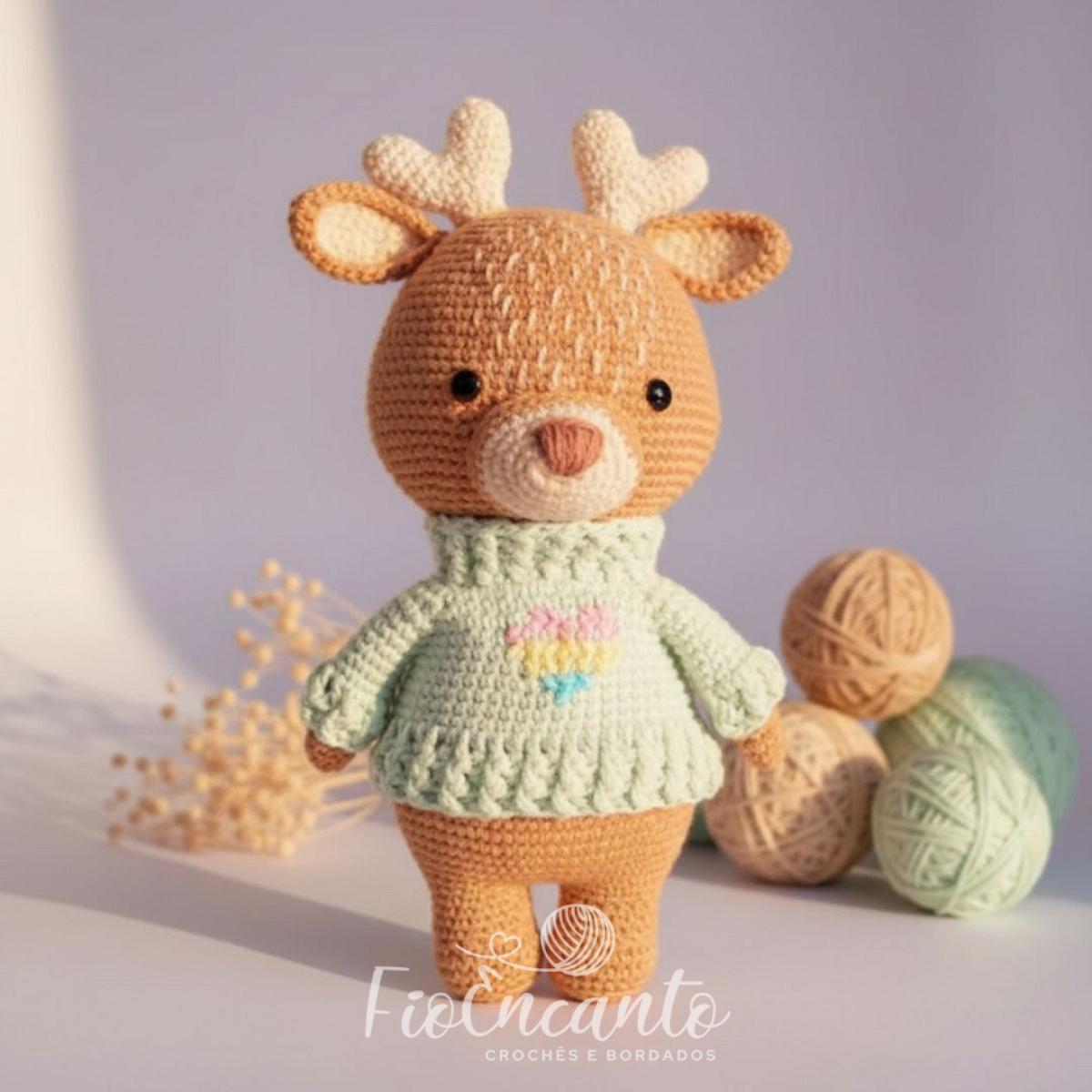 Gus o Cervinho Amigurumi Boneco Artesanal Feito à Mão | Fio Encanto — foto 2