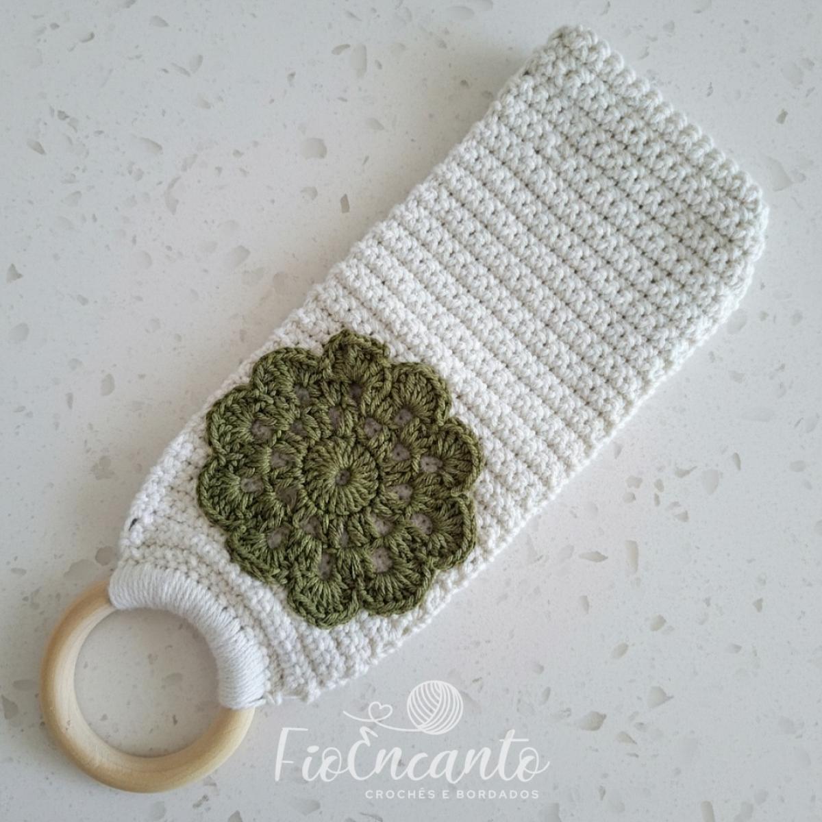 Pano de Copa Verde Musgo em Crochê: Charme Artesanal para sua Cozinha — foto 6