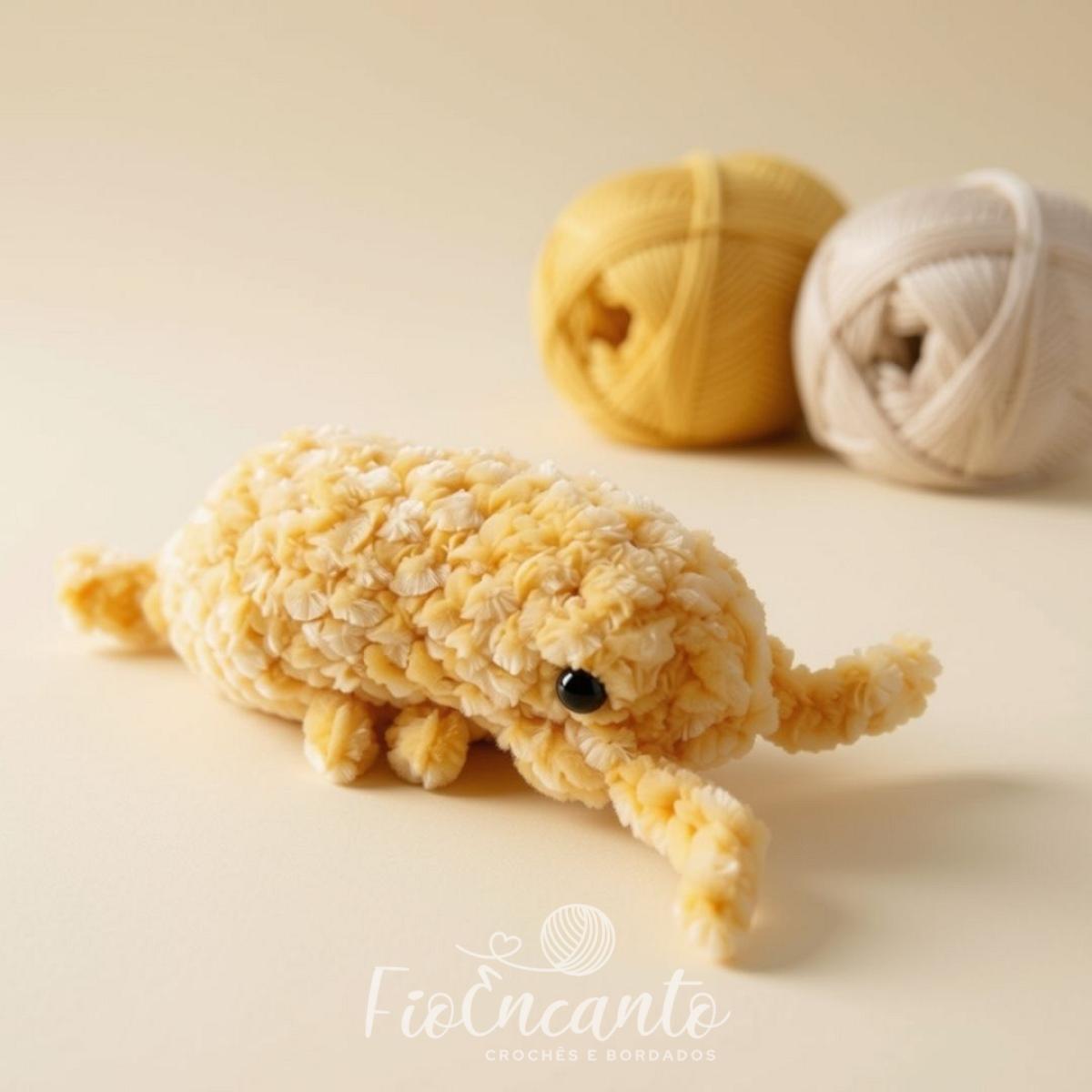 Chaveiro Camarão Amigurumi Sensorial Barulho Tic Tac 12cm — foto 4