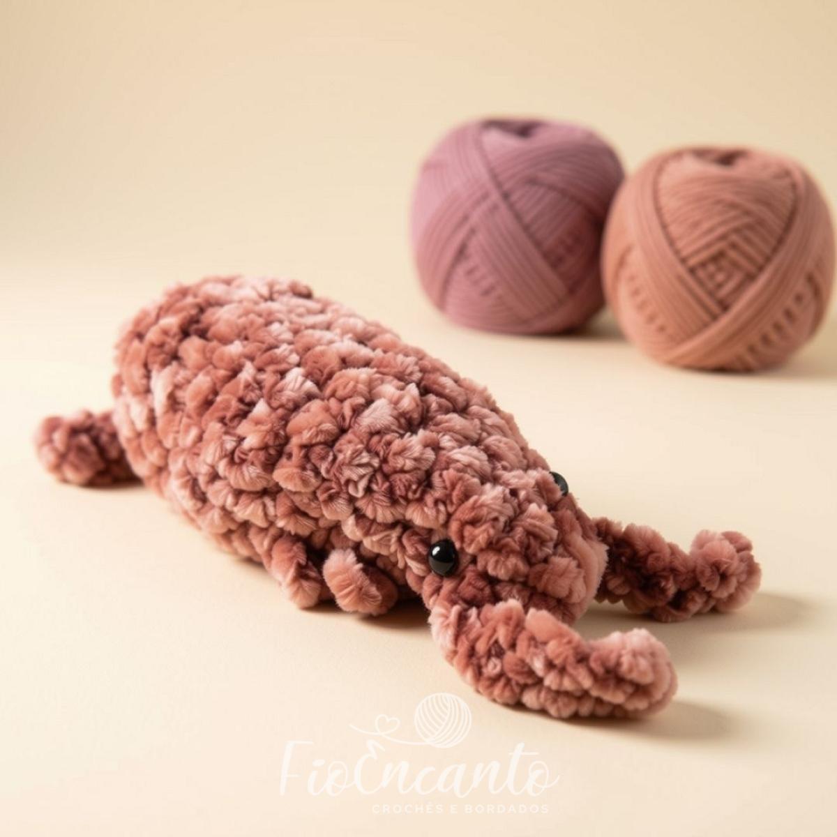 Chaveiro Camarão Amigurumi Sensorial Barulho Tic Tac 12cm — foto 5