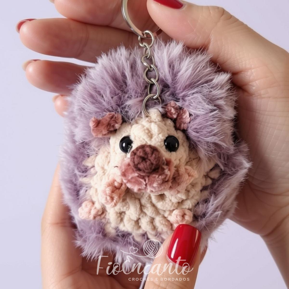 Chaveiro Ouriço Fofinho e Compacto para Acessórios 10cm | Fio Encanto — foto 4