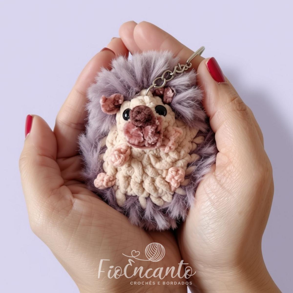 Chaveiro Ouriço Fofinho e Compacto para Acessórios 10cm | Fio Encanto — foto 2