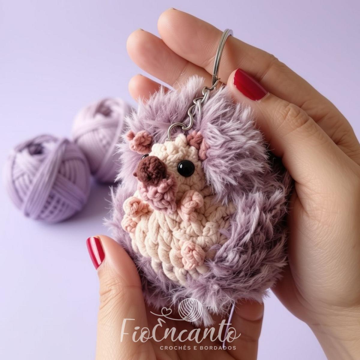 Chaveiro Ouriço Fofinho e Compacto para Acessórios 10cm | Fio Encanto — foto 1