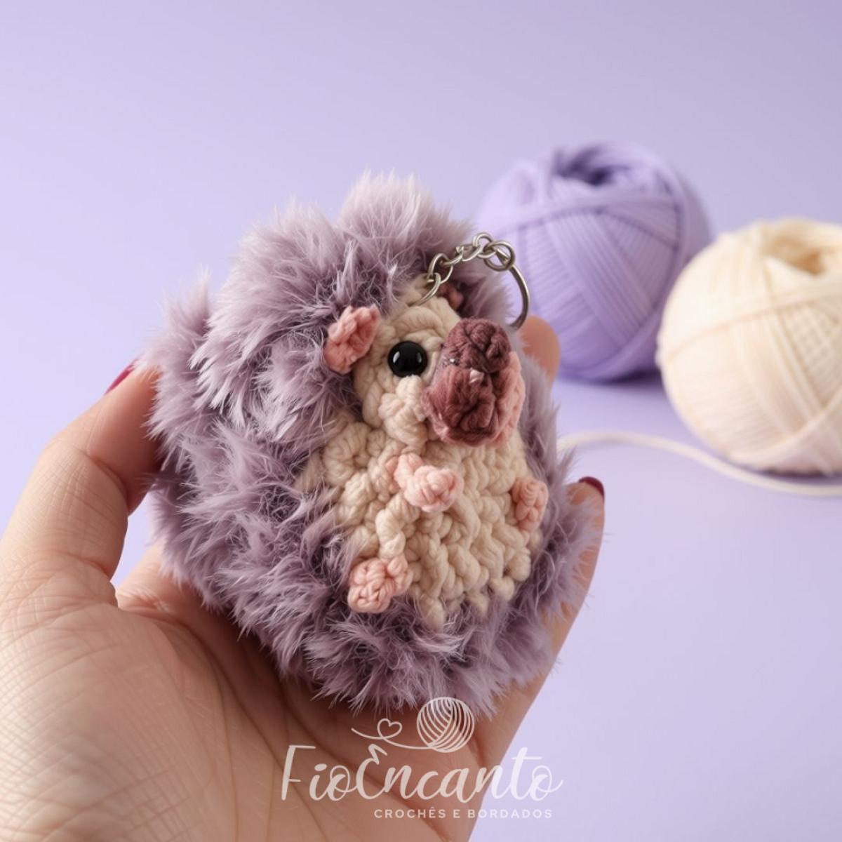 Chaveiro Ouriço Fofinho e Compacto para Acessórios 10cm | Fio Encanto — foto 3