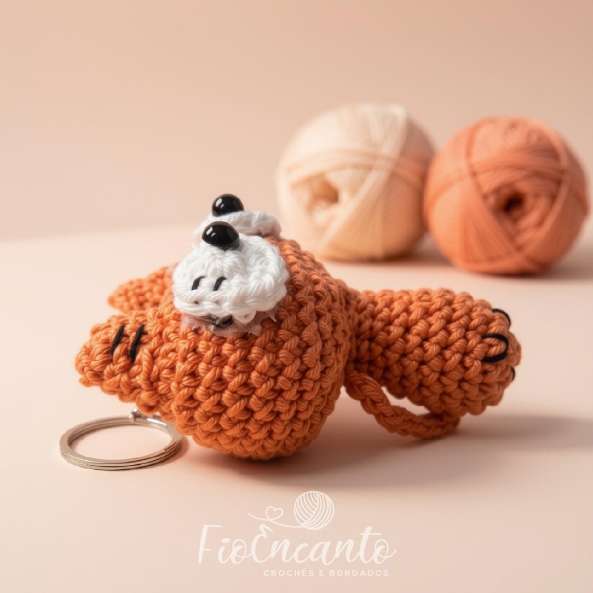 Chaveiro de Gatinho em Crochê Amigurumi Fofinho e Delicado | Fio Encanto — foto 11