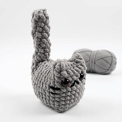 Amigurumi Gatinho Cinza com Rabinho em Pé Charme Artesanal | Fio Encanto