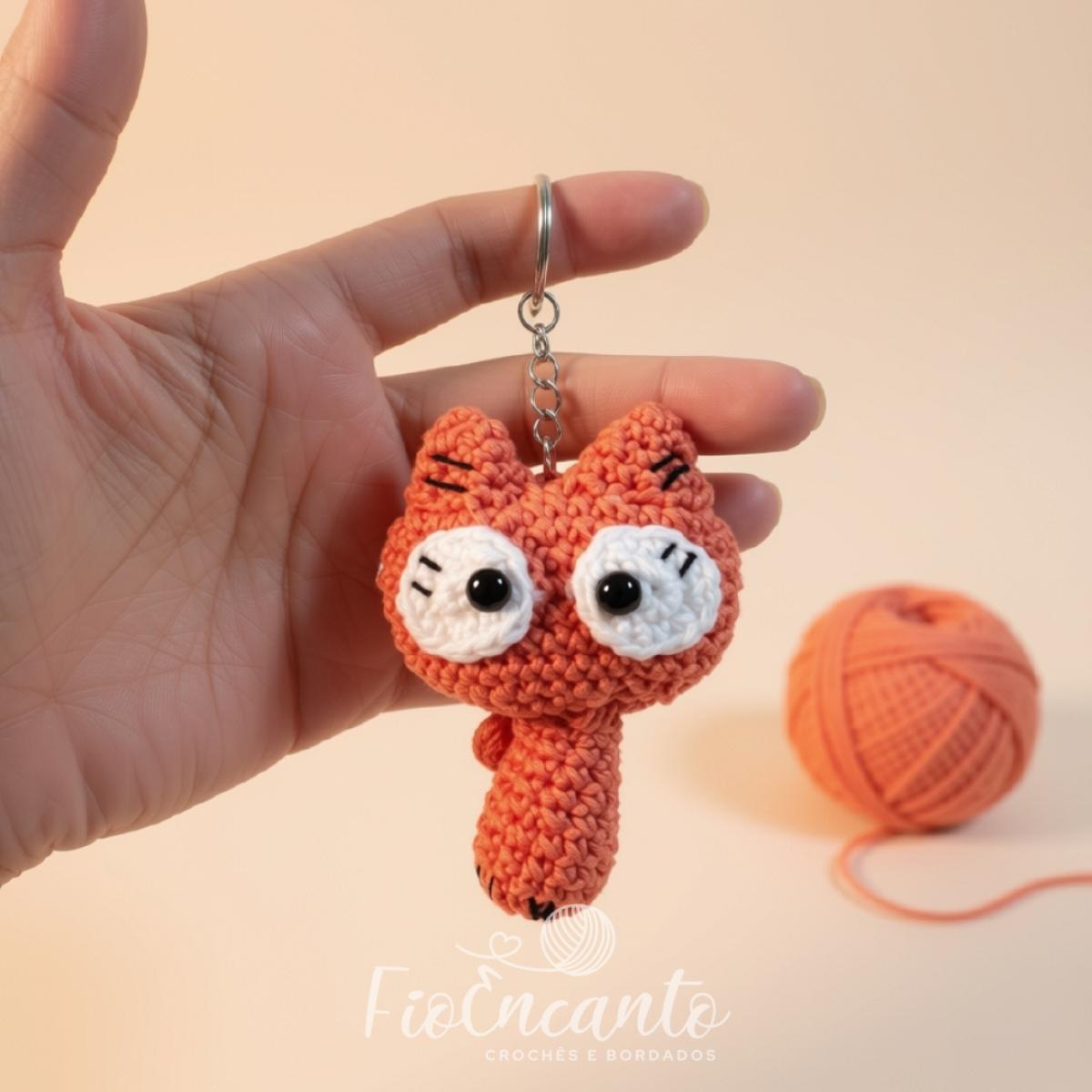 Chaveiro de Gatinho em Crochê Amigurumi Fofinho e Delicado | Fio Encanto — foto 1