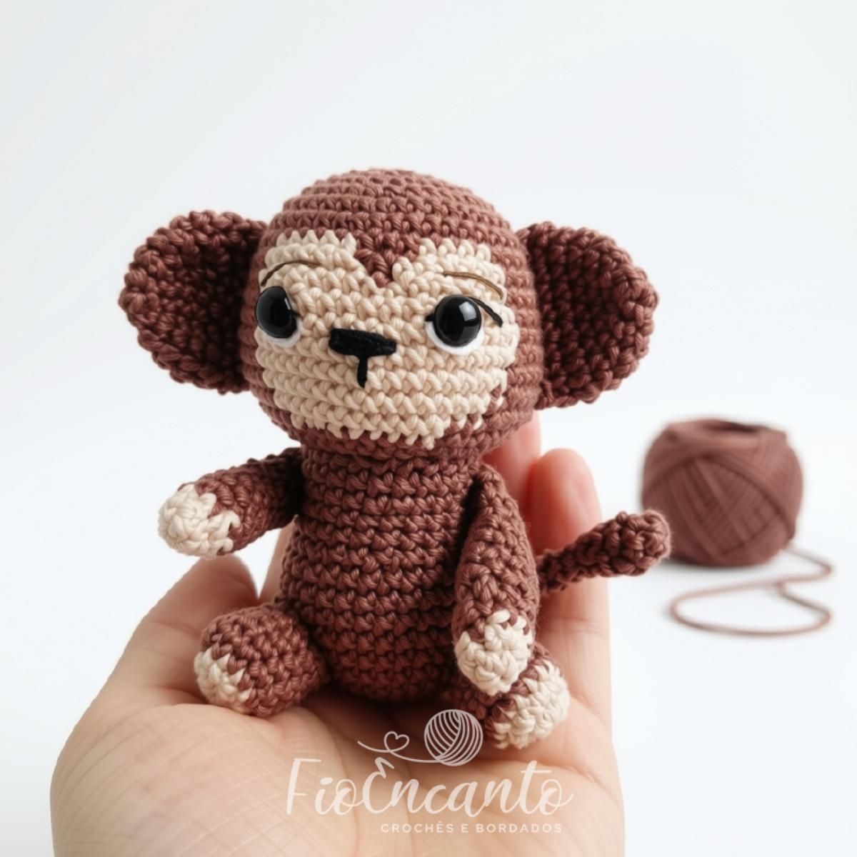 Macaquinho Bebê em Crochê Amigurumi 10 cm  | Fio Encanto — foto 3