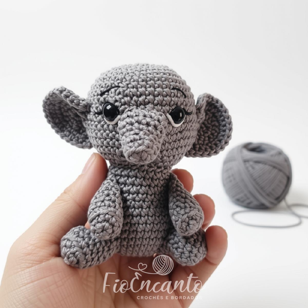 Elefantinho Bebê em Crochê Amigurumi 11 cm  | Fio Encanto — foto 1
