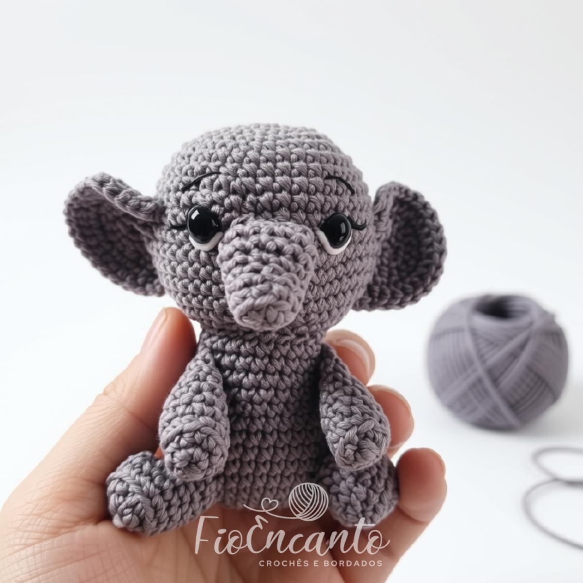 Elefantinho Bebê em Crochê Amigurumi 11 cm  | Fio Encanto — foto 3