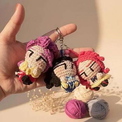 Chaveiro Guerreiras K-pop – Amigurumi em Crochê Feito à Mão